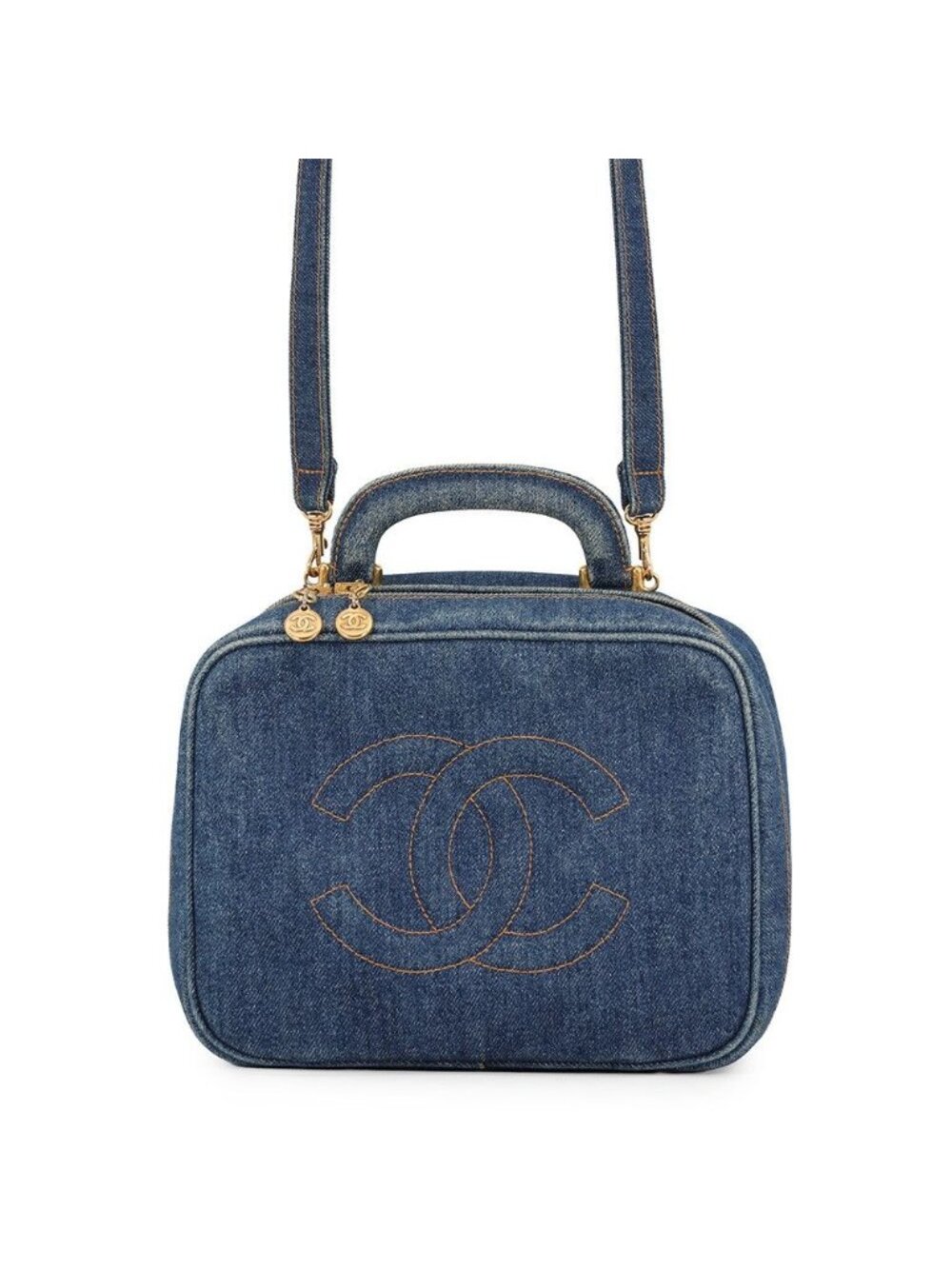 Chanel CC Logo Vanity Denim 2-Way Shoulder Bag